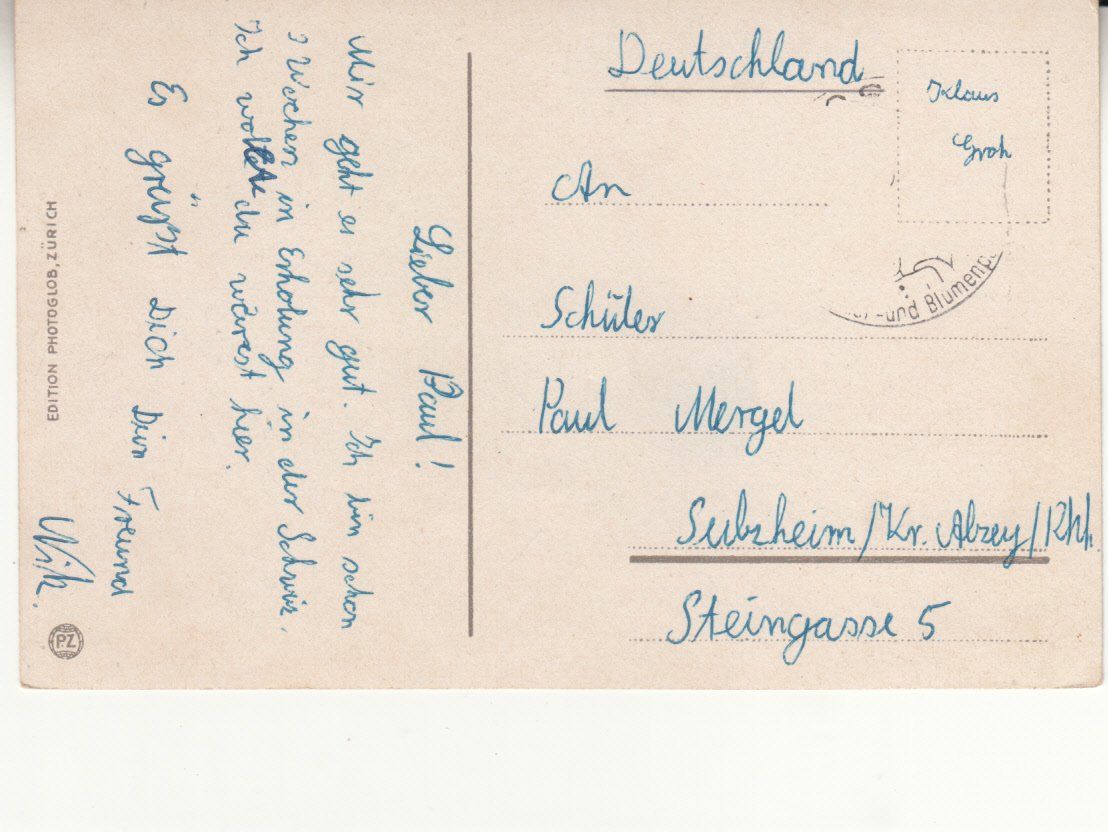 Cartoline postali: Arosa ca. 1950 – Usato da Bürglen TG venduto da StampGraf 1