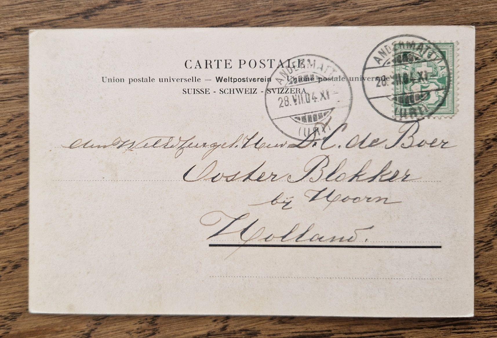Cartoline postali: Gotthardstrasse und Suworow Denkmal, Andermatt 1904 – Usato da Ebikon venduto da Donar50 1