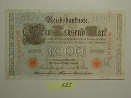 Dt. Reich Reichsbanknote 1000Mark 21.April 1910 gebraucht.