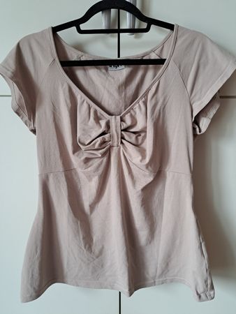 Sommer T-Shirt Gr. 42 Beige aus Baumwolle *letzte tage