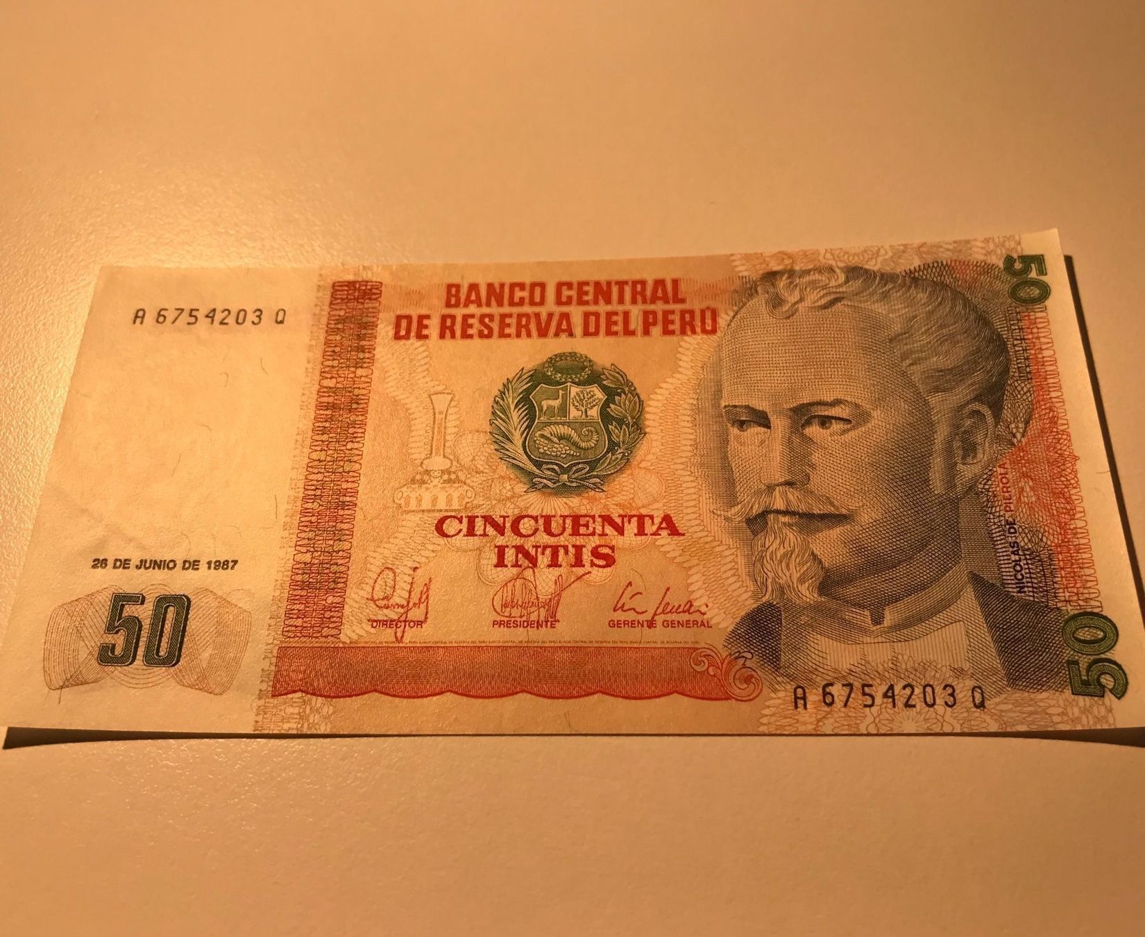 Banconote: Peru 50 Intis 1987 – Usato da Algetshausen venduto da Carrhard