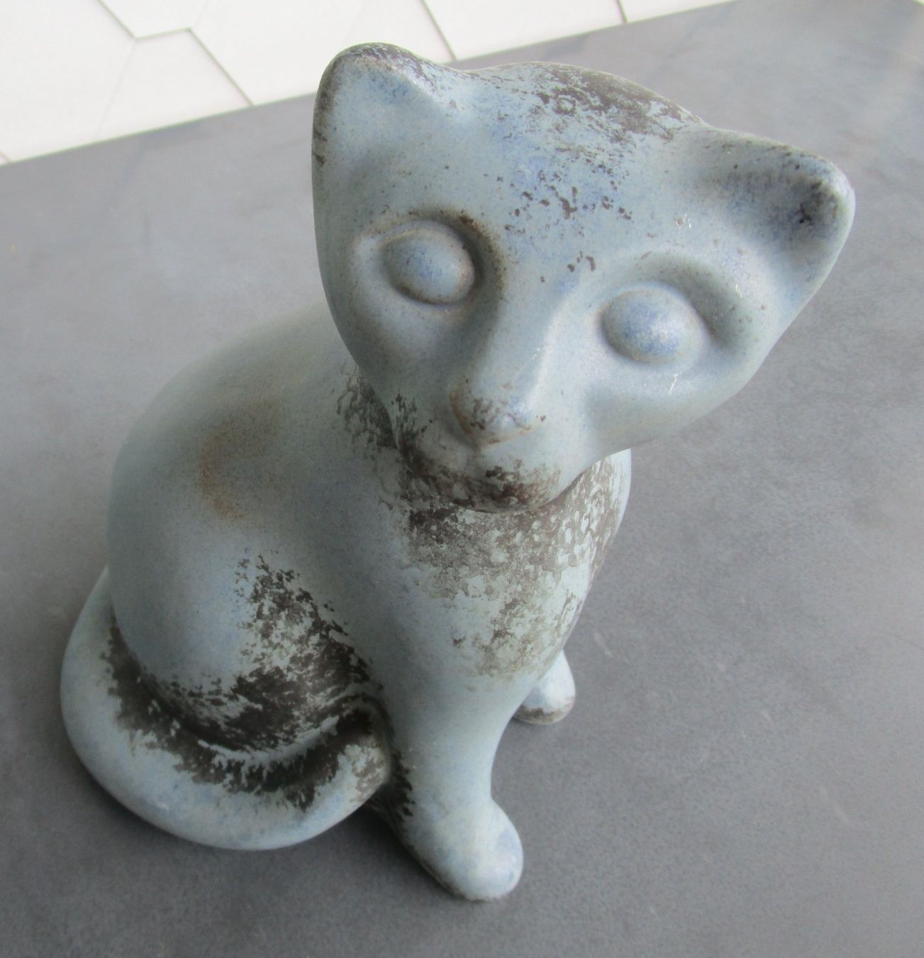 Statuette: Keramik Deko Katze Blau - 28 cm – Usato da Rapperswil SG venduto da Ralphy 3