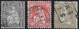 LOT Sitzende Helvetia Nr.  29, 33, 36 o SBK 435.-+ ab 1.-