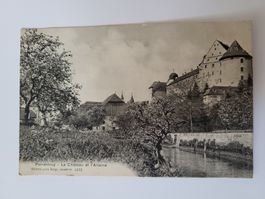 Alte Ansichtskarte Porrentruy Le Château et l'Allaine RN