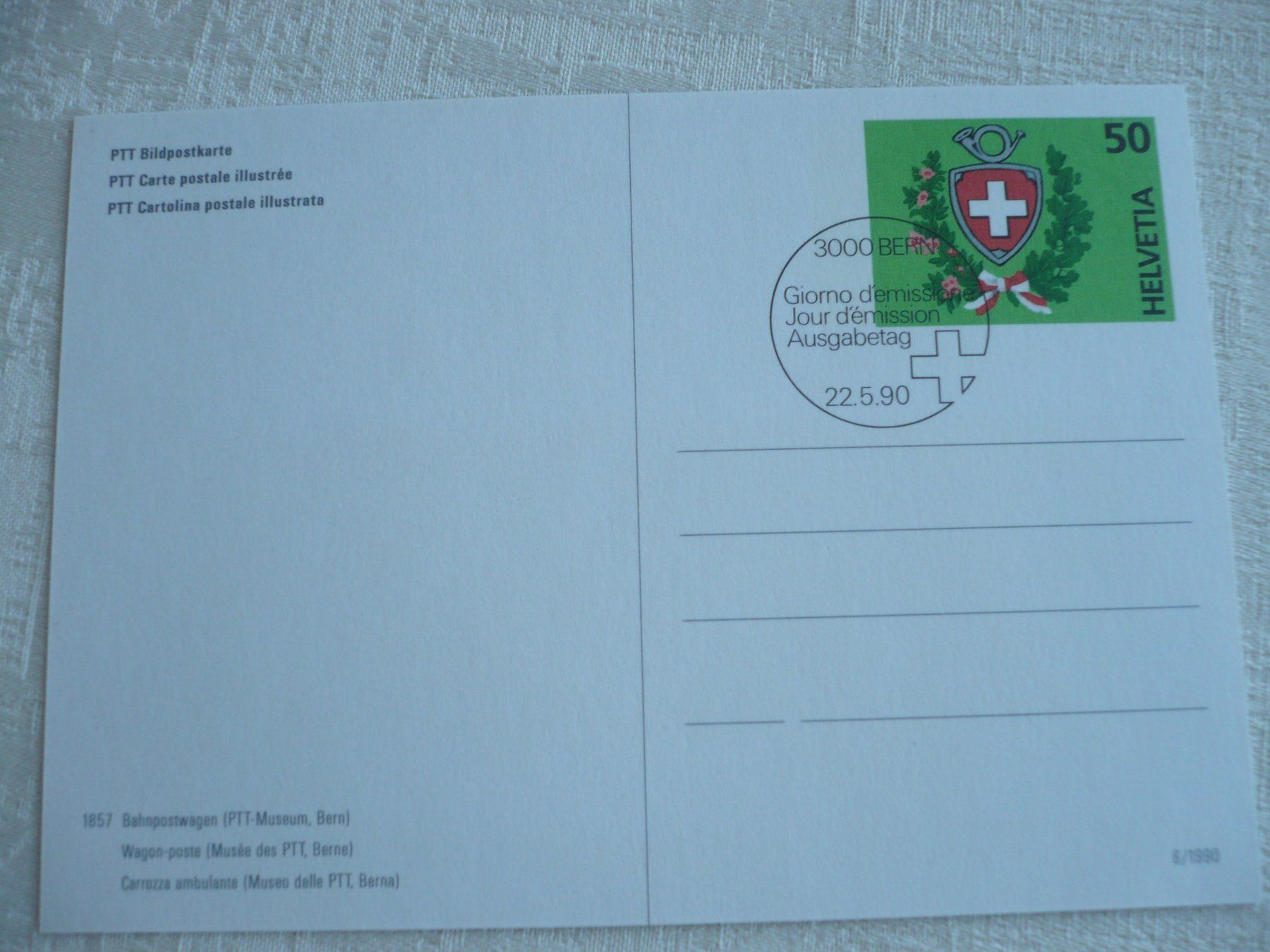 Alle Briefmarken: 1990 Bildpostkarte 6 ET – Gebraucht aus Zürich von saltandpepper008 1