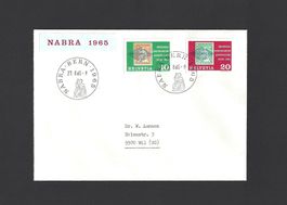 1965 NABRA, Beleg mit Blockausschnitten