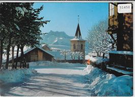 Leysin - l'eglise du village en hiver