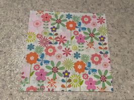 2 Servietten Blumen 33x33 cm