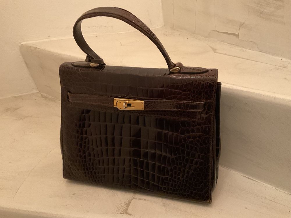 Borsetta vintage in vero coccodrillo modello kelly | Kaufen auf