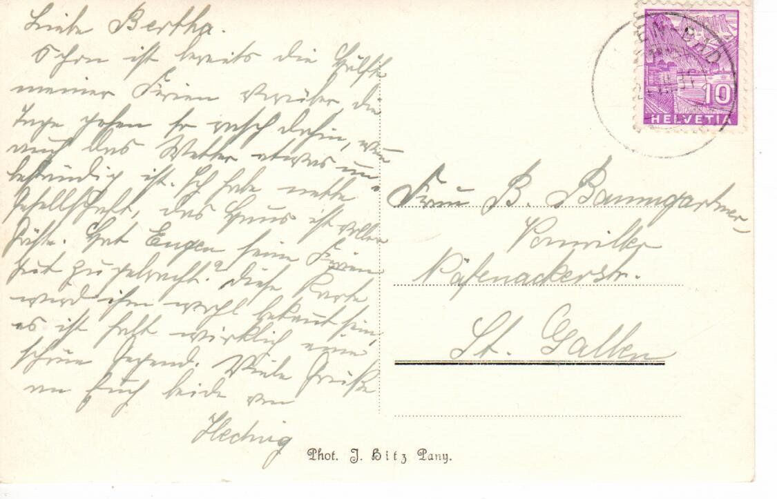 Ansichtskarten: Peiden - Cumbels  1934 – Gebraucht aus Wolhusen von Curver9 1