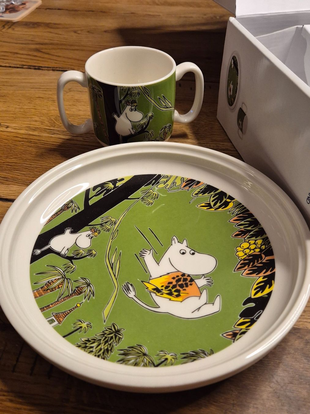 Arabia Set di piatti: Arabia Kindergeschirr Jungel Moomin – Nuovo e nell'imballaggio originale da Oberdiessbach venduto da Finland1977 3