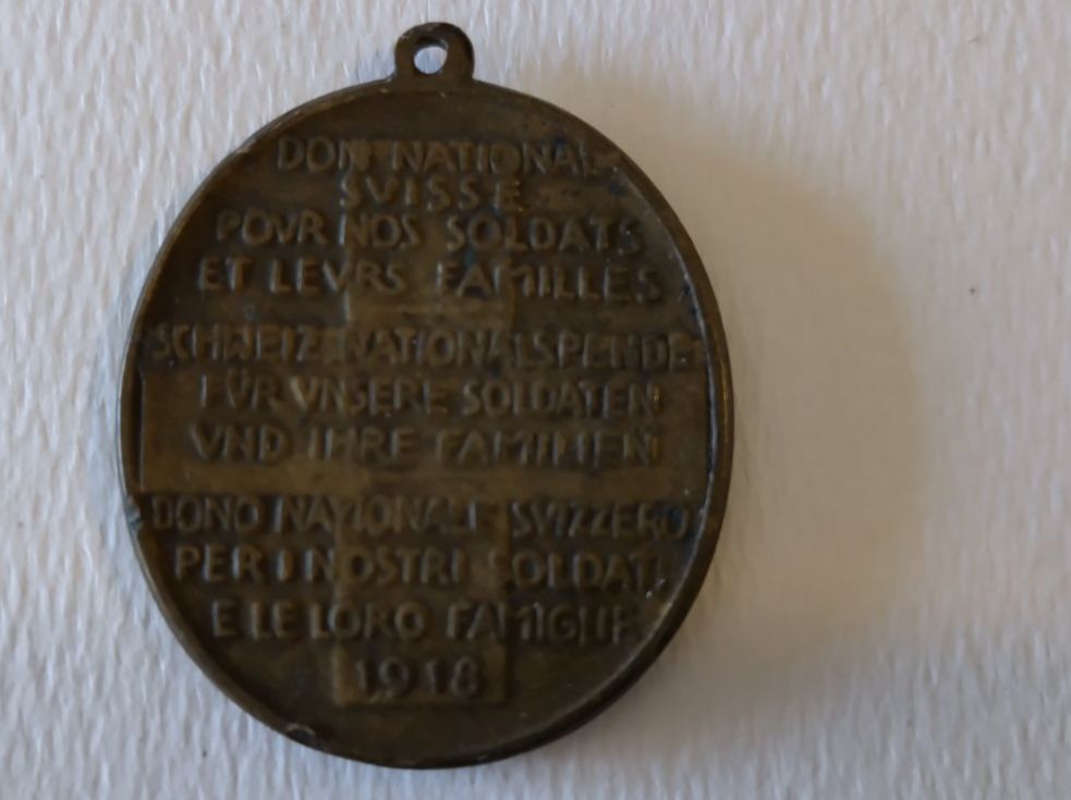 Medaglie: Medaillon: CH-Soldaten Spende 1918 – Usato da Wettingen venduto da Arthur054 1