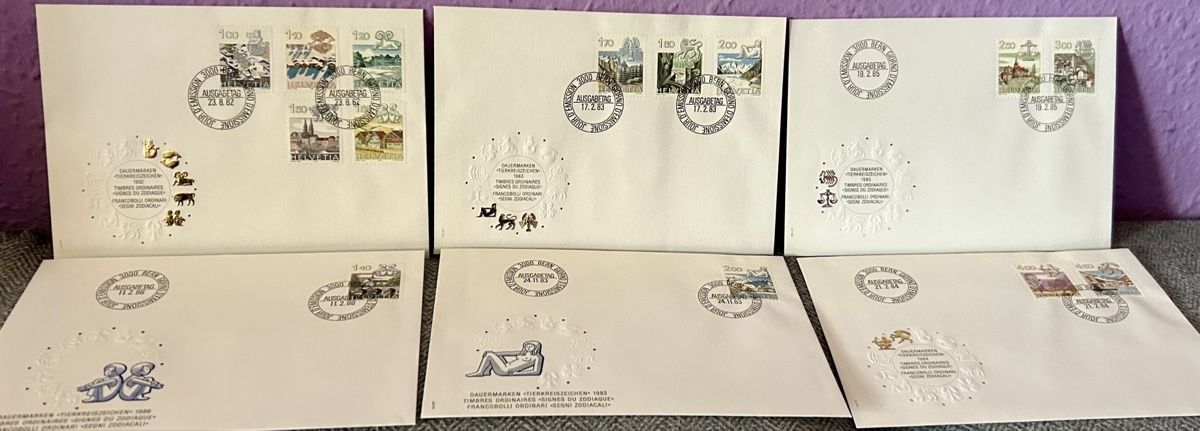 Tutti i francobolli: FDC timbres zodiaque 1982-86 complet – Usato da Petit-Lancy venduto da Pierre_le_voyageur