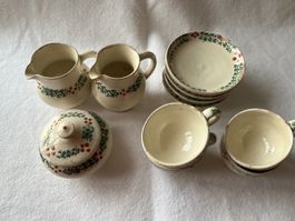 Vintage Puppengeschirr Keramik Mini-Kaffeeservice