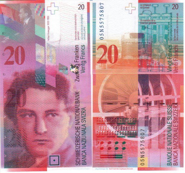 Banknoten: 20 Franken 2005 bankfrisch unz – Neu und originalverpackt aus Gelterkinden von Cakir