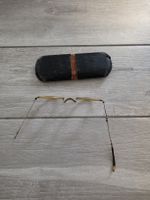 Alte Brille mit Etui, Metall, runde Gläser Defekt