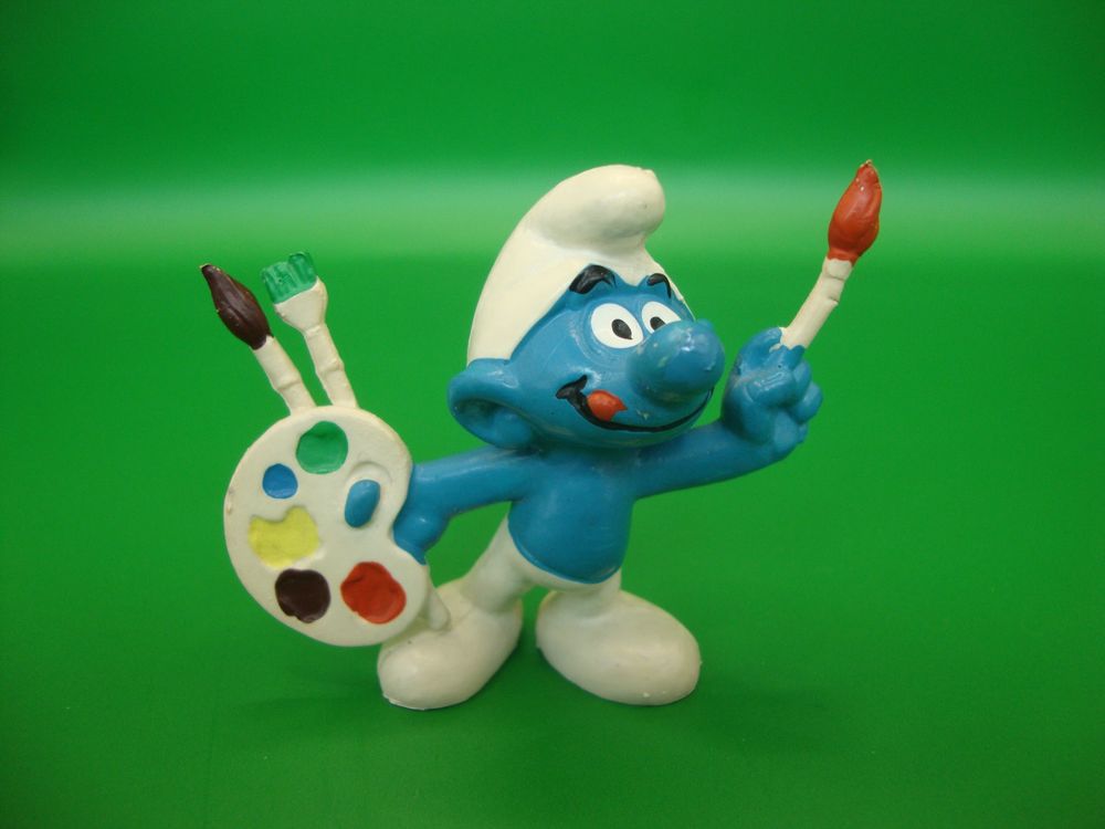 Sbabam Schlumpf Maler Figur – 3D Maxi Format 8 Cm, Aus Der Mestieri-Kollektion, Sammlerstück