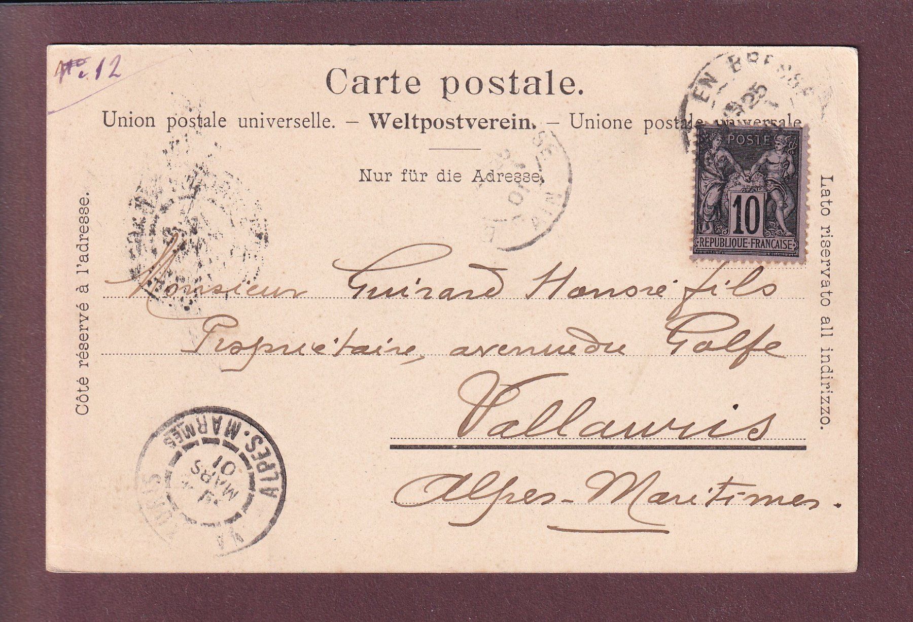 Cartoline postali: GENEVE - Monument National - 1901 – Usato da Pully venduto da nicecards 1