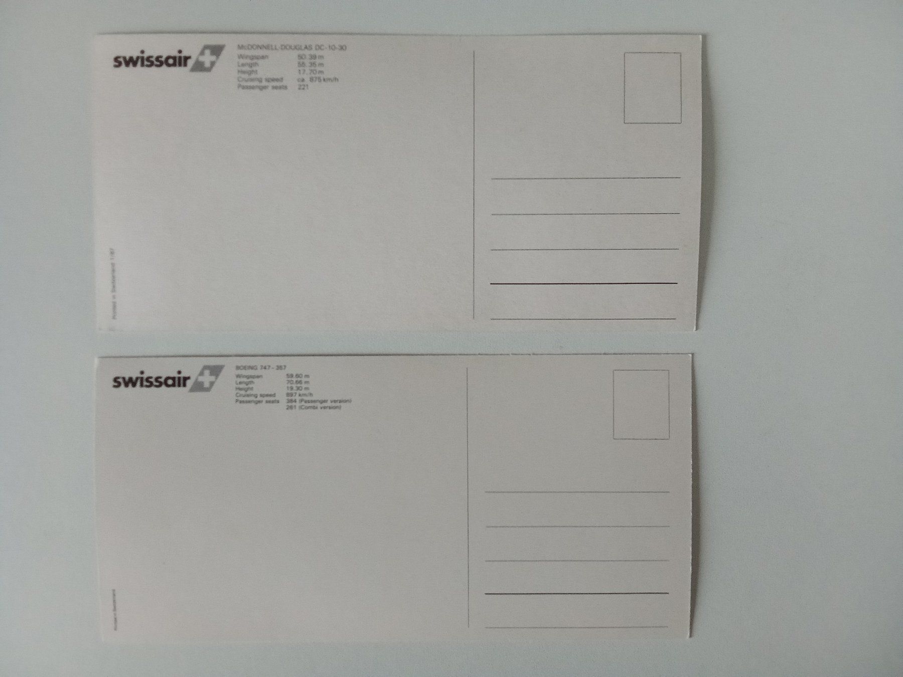 Cartoline postali: Aviatik 2 grossformatige Ansichtskarten der Swissair – Nuovo (secondo la descrizione) da Bilten venduto da Bora3 1