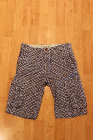 blaue Stoff Cargo Bermudas Shorts gemustert  164 Jungen