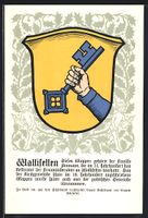 Wallisellen, Wappen auf Ilex-Ornamenten,