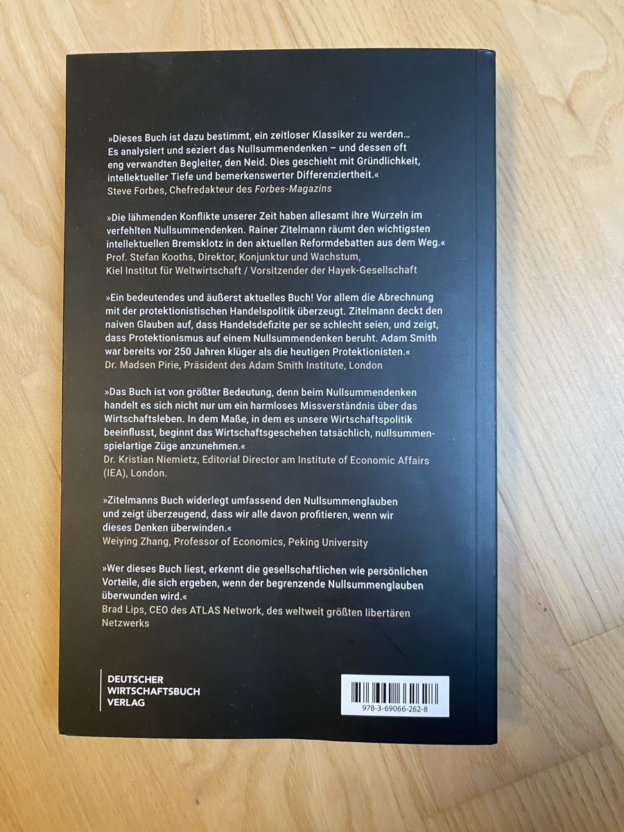 Bücher: Buch Zero Sum Mindset von Rainer Zitelmann – Gebraucht aus Horriwil von xxx_01 1