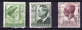 3 timbres AUSTRALIE - 1950-52 - Obl.