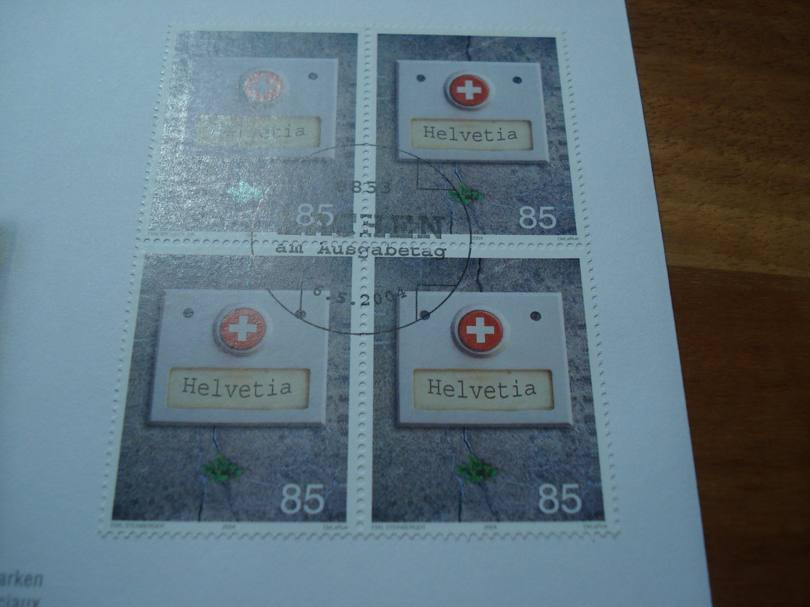 Alle Briefmarken: Marke Emil, Lachen 2004, FDC Einzel + 4erblock – Gebraucht aus Niederwil AG von morostahu