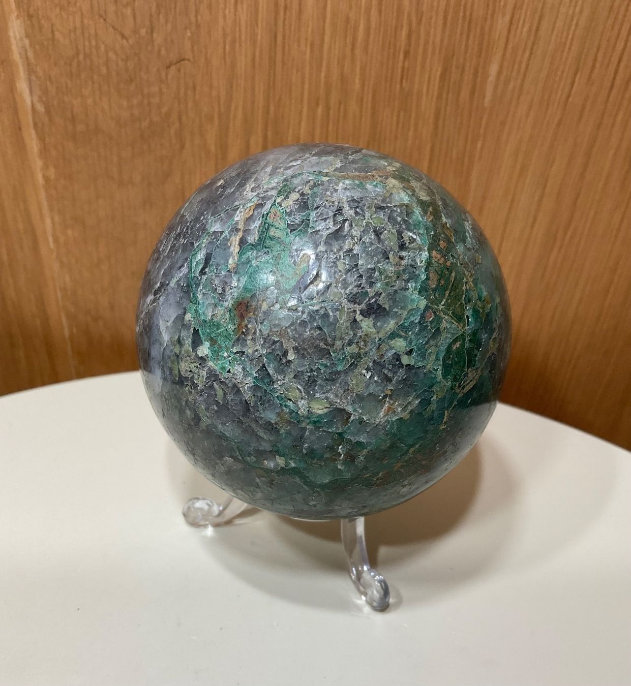 Minerali & Pietre curative: Wunderschöner Chrysokolla Quarz Kugel mit Ständer aus Peru – Nuovo (secondo la descrizione) da Gibswil venduto da BestePreis 7