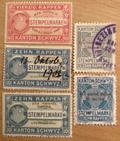 Schweiz Stempelmarken Kanton Schwyz - Fiskalmarken