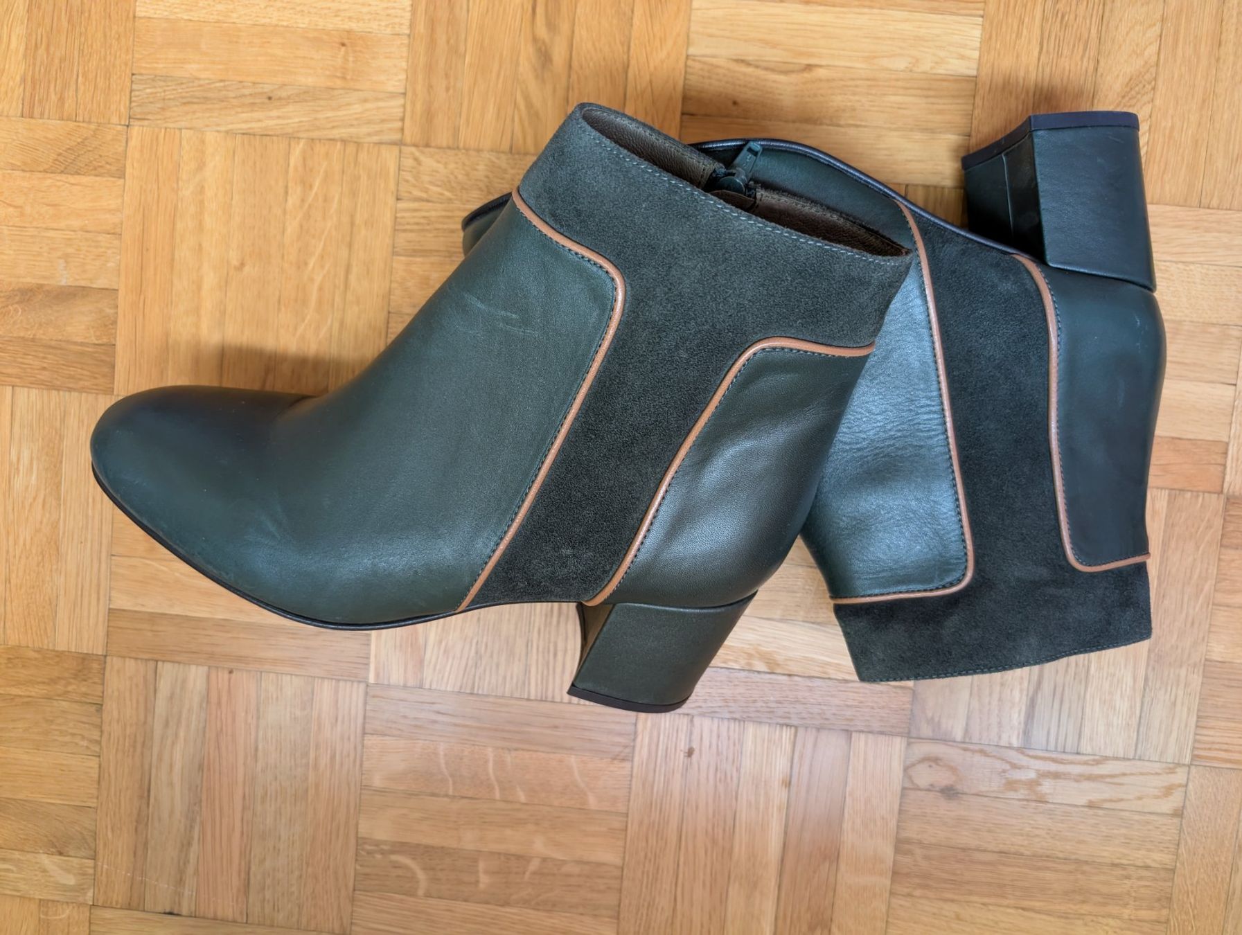 Scarpe da donna: Bottines cuir vert – Nuovo (secondo la descrizione) da Fribourg venduto da soliblue 2