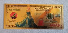 100 Dollar Gold Note Disney "Cinderella" SAMMLERSTÜCK