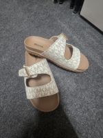 Sandales Michael Kors logo blanc et beige taille 34