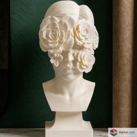 Floral Blindness Bust – Surreal Art Sculpture - 3D Printed