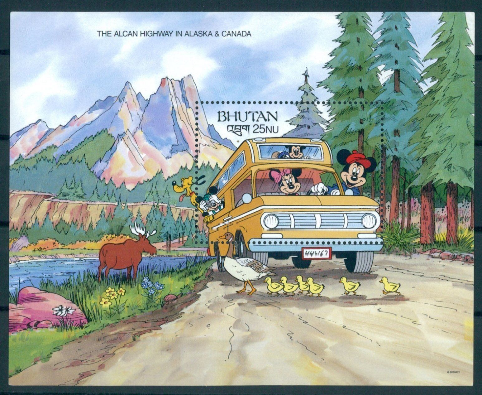 Asia: BHUTAN, MICKEY, Alcan Higway, Alaska – Usato da Wetzikon ZH venduto da Philimpex