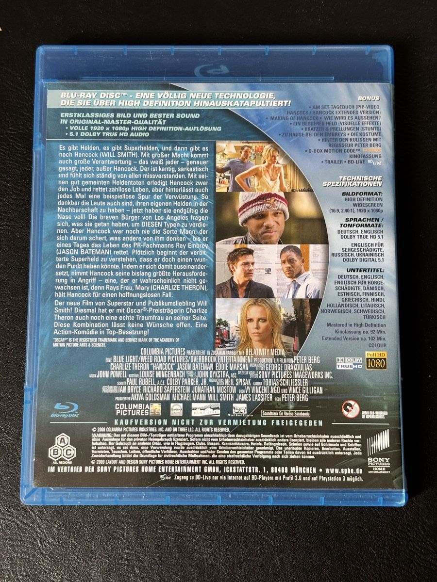 Tutti i DVDs: Blu-ray Hancock Extended Version – Usato da Luzern venduto da Armastra 1