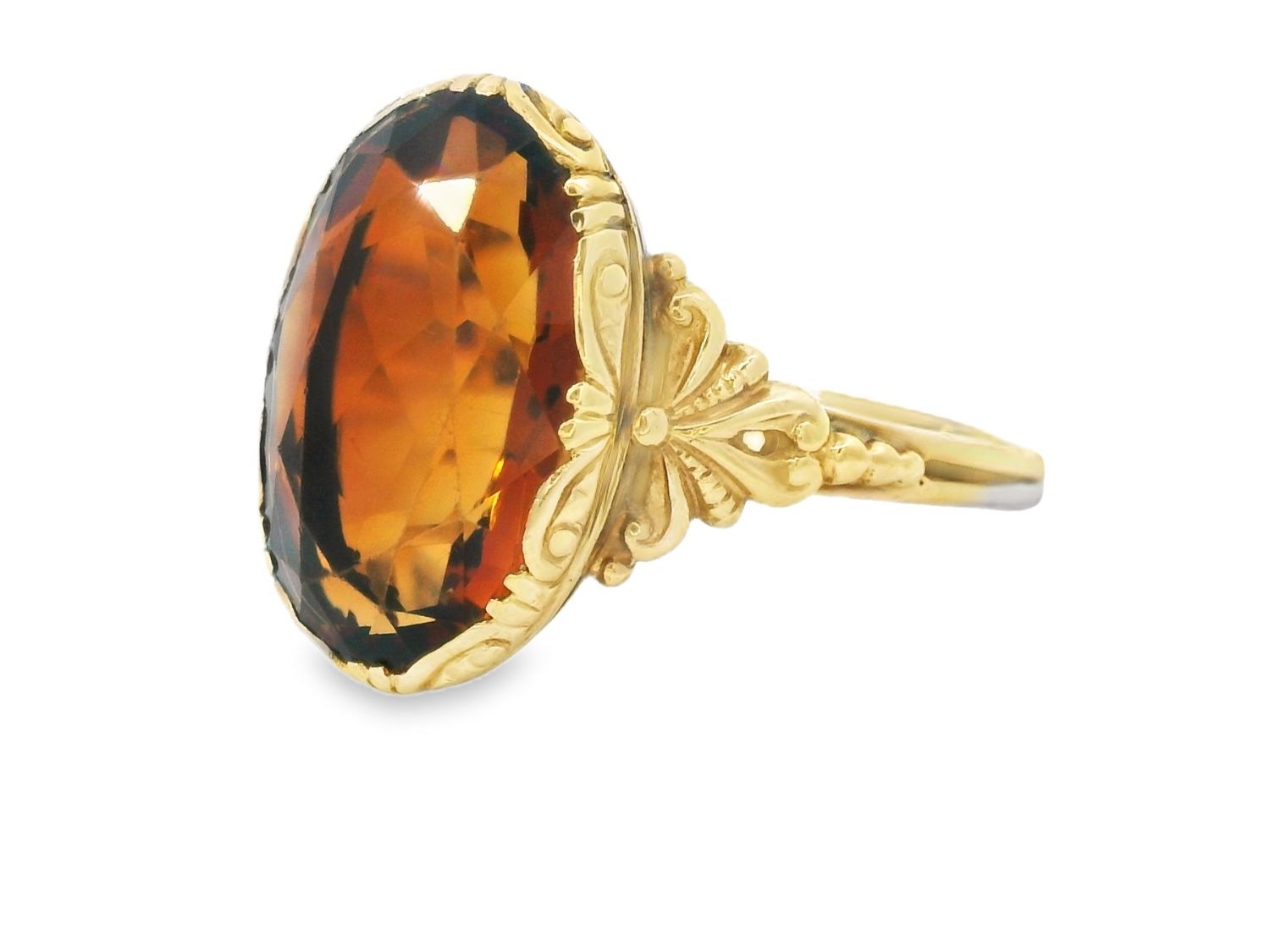 Anelli: Antik Jugendstil Madeira Citrin 9k Gold – Usato da Embrach venduto da estzeh1