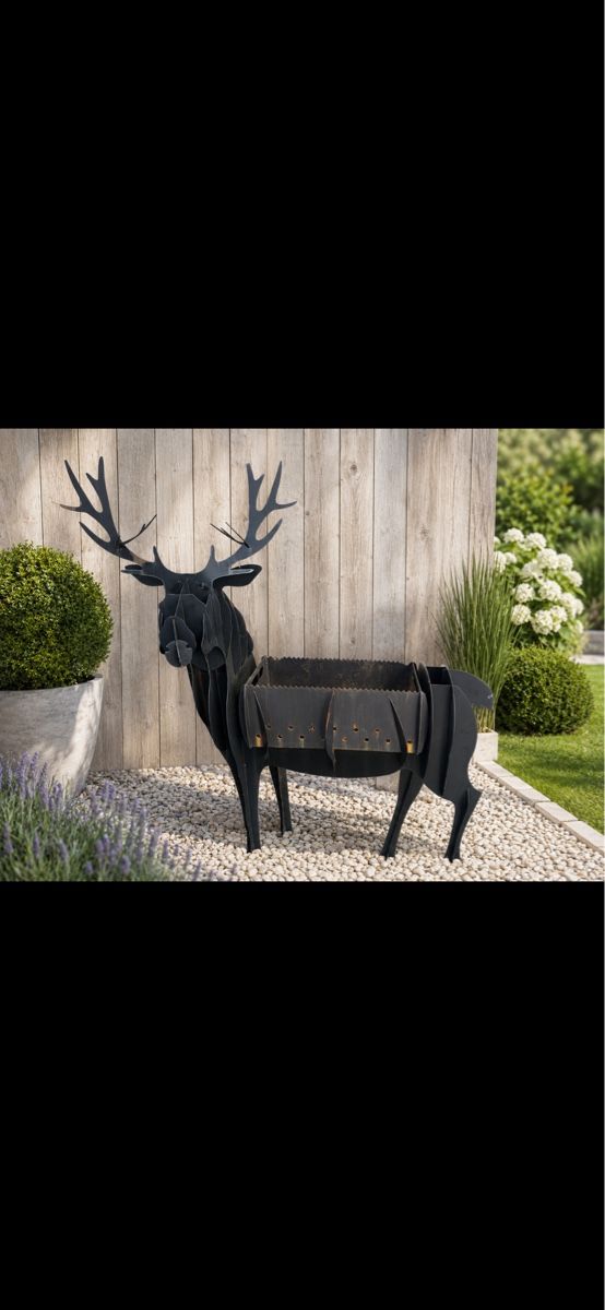 Camini: Metall Hirsch Statue inkl. Grillfunktion  – Usato da Schönenberg ZH venduto da ING8