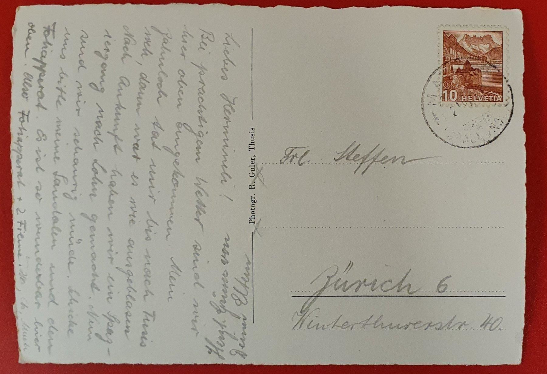 Cartoline postali: Mathon - Gasthaus Beverin – Usato da Kreuzlingen venduto da Rschweiz1 1