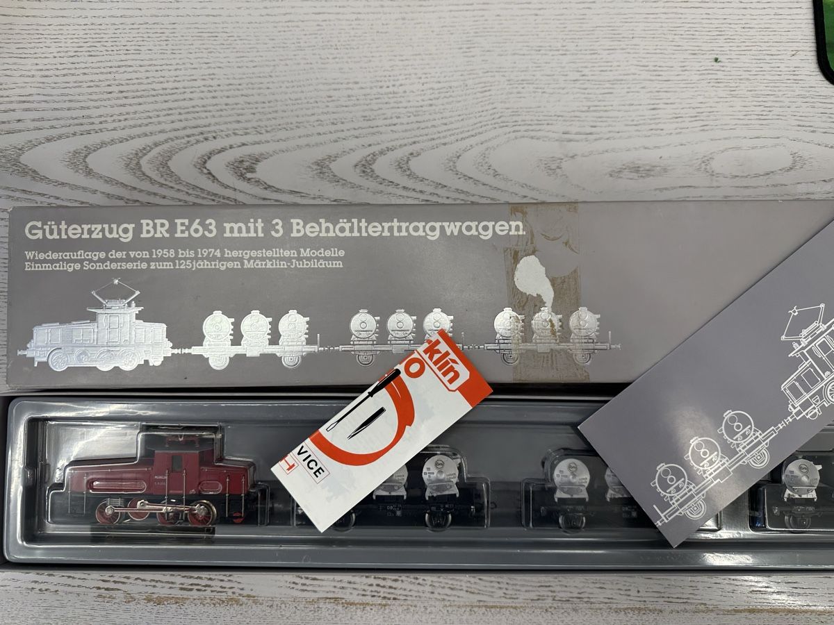 Märklin Modellini di ferrovie: Märklin 2874 DB BR E63 Behälterzug – Usato da Lupsingen venduto da New-Haven 3