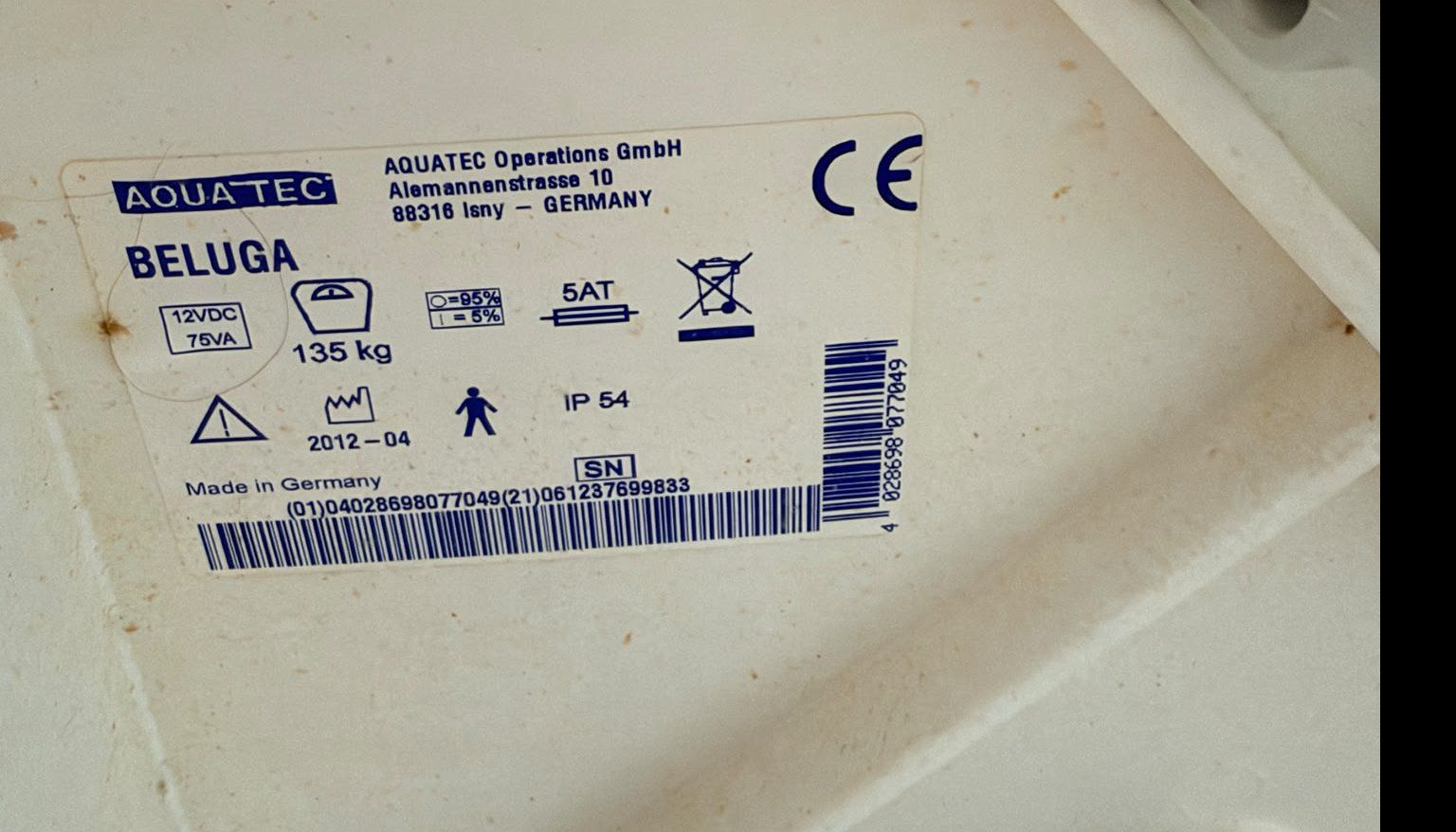 Attrezzature mediche: Badewannenlift Aquatec Bleuga – Usato da Zürich venduto da dwhasler 3