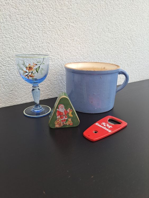 Konvolut Milchtopf alt Weinglas Blechdose Bier Öffner | Kaufen auf Ricardo