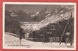 RhB Berninabahn im Winter vor Gletscher - ca. 1930
