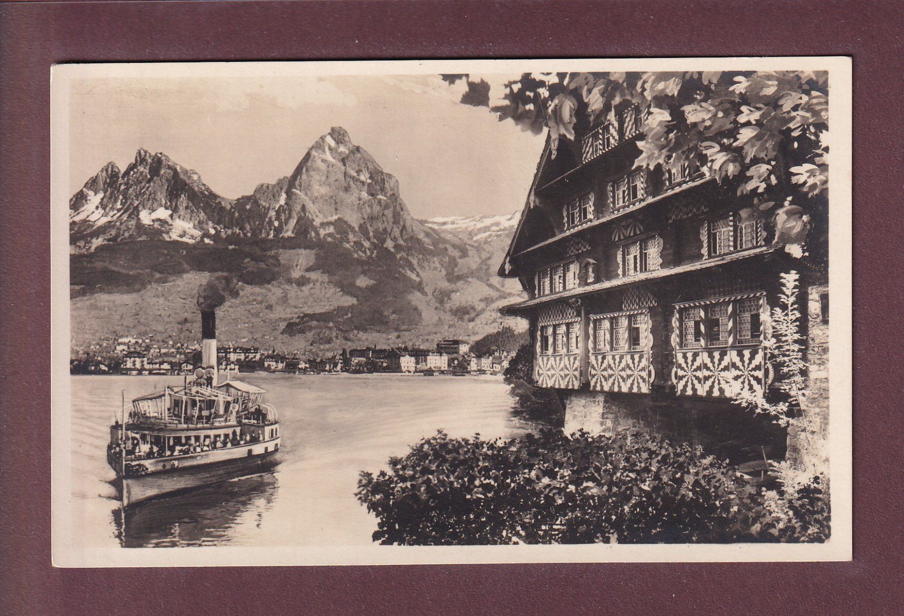 Ansichtskarten: TREIB - Schiff - Brunnen - Mythen – Gebraucht aus Pully von nicecards