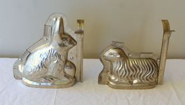 2 Vintage Schokoladenform Giessform Backform Osterhase Lamm