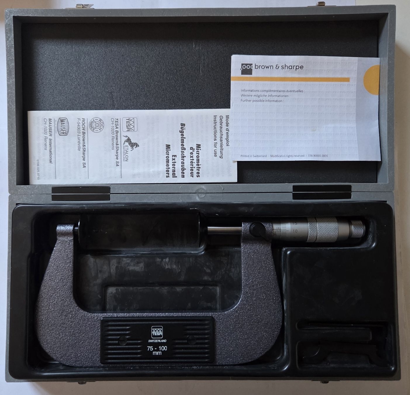 Tesa Misurare: TESA Tellermikrometer Dia 75-100mm – Usato da Quartino venduto da 123HOBIT