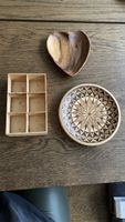 Holzschale, Herzformschale & Holztablett, 3er Set Olivenholz