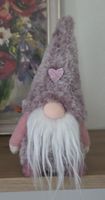 Deko Wichtel Herz Deko-Figur Stehend  Plüsch rosa NEU