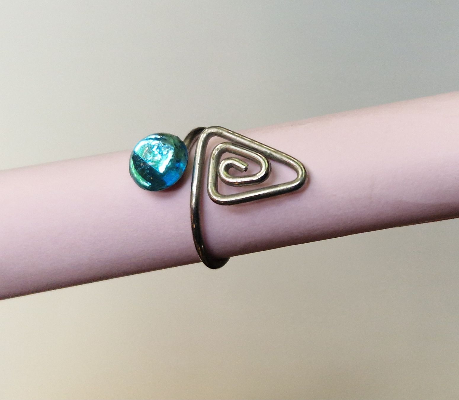 Anelli: Damen Ring mit blauem Glaselement offene Form – Usato da Seengen venduto da Seestern77 3