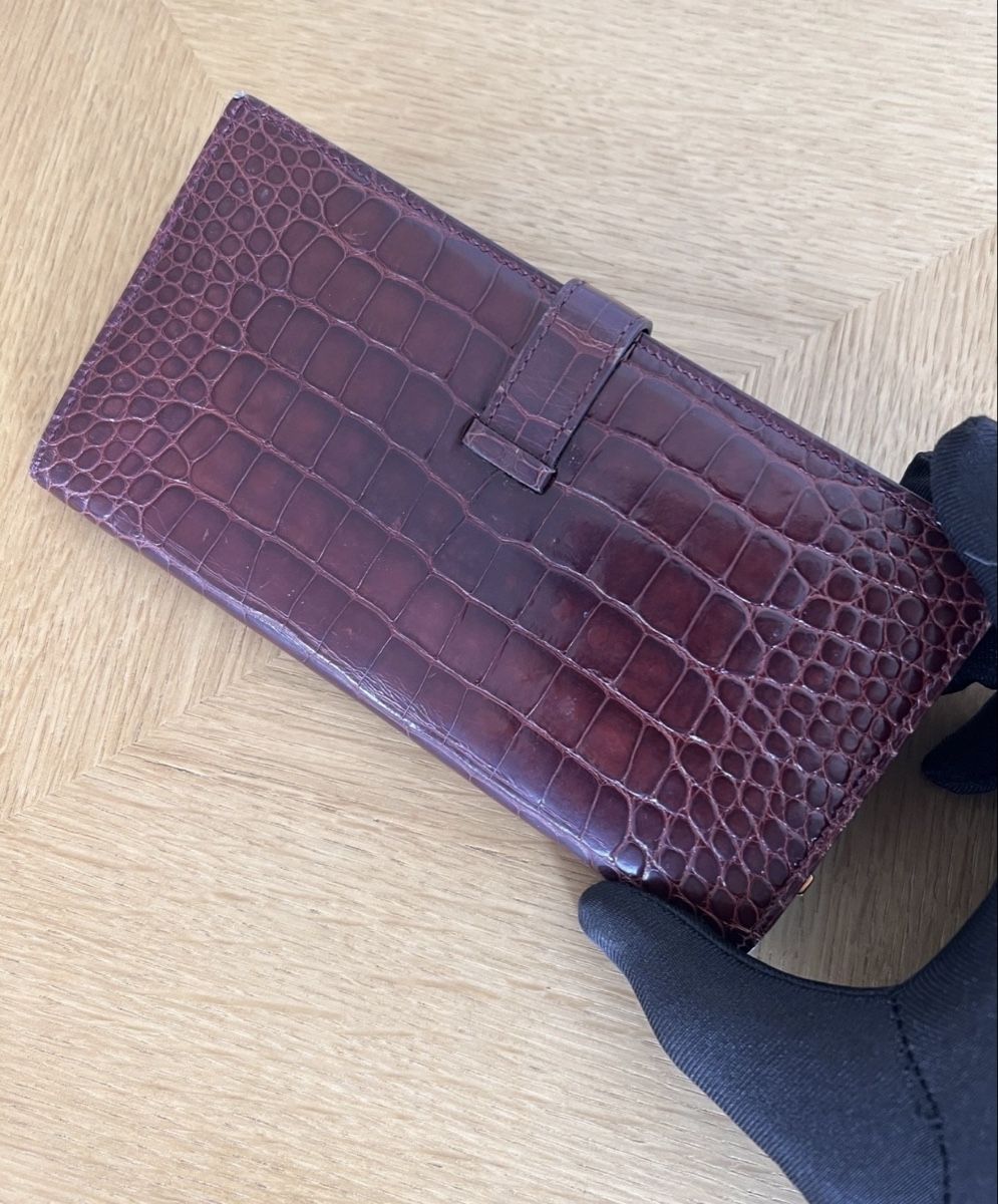 Hermès Portefeuilles: Hermès Krokodil Bordeaux  – D'occasion à Basel par mimi8668 3